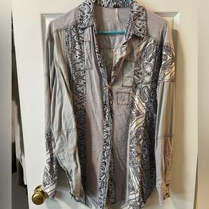 Free People bandana button down top